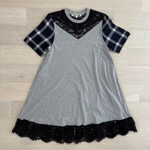 McQ Alexander McQueen Cotton Jersey and Lace Dress - Size L - Made in Italy